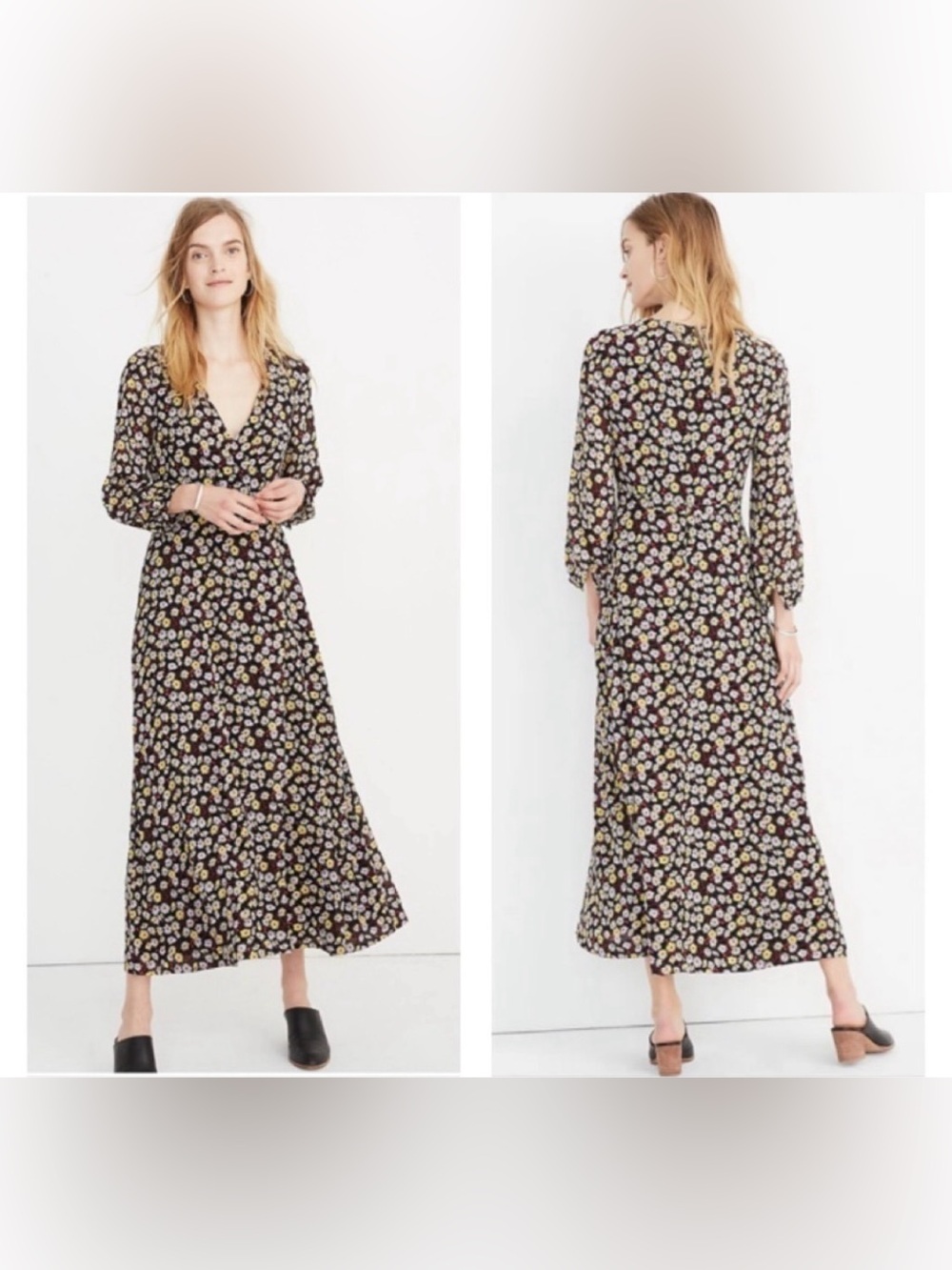 Madewell  Floral Maxi Dress with Yellow & White Blossoms